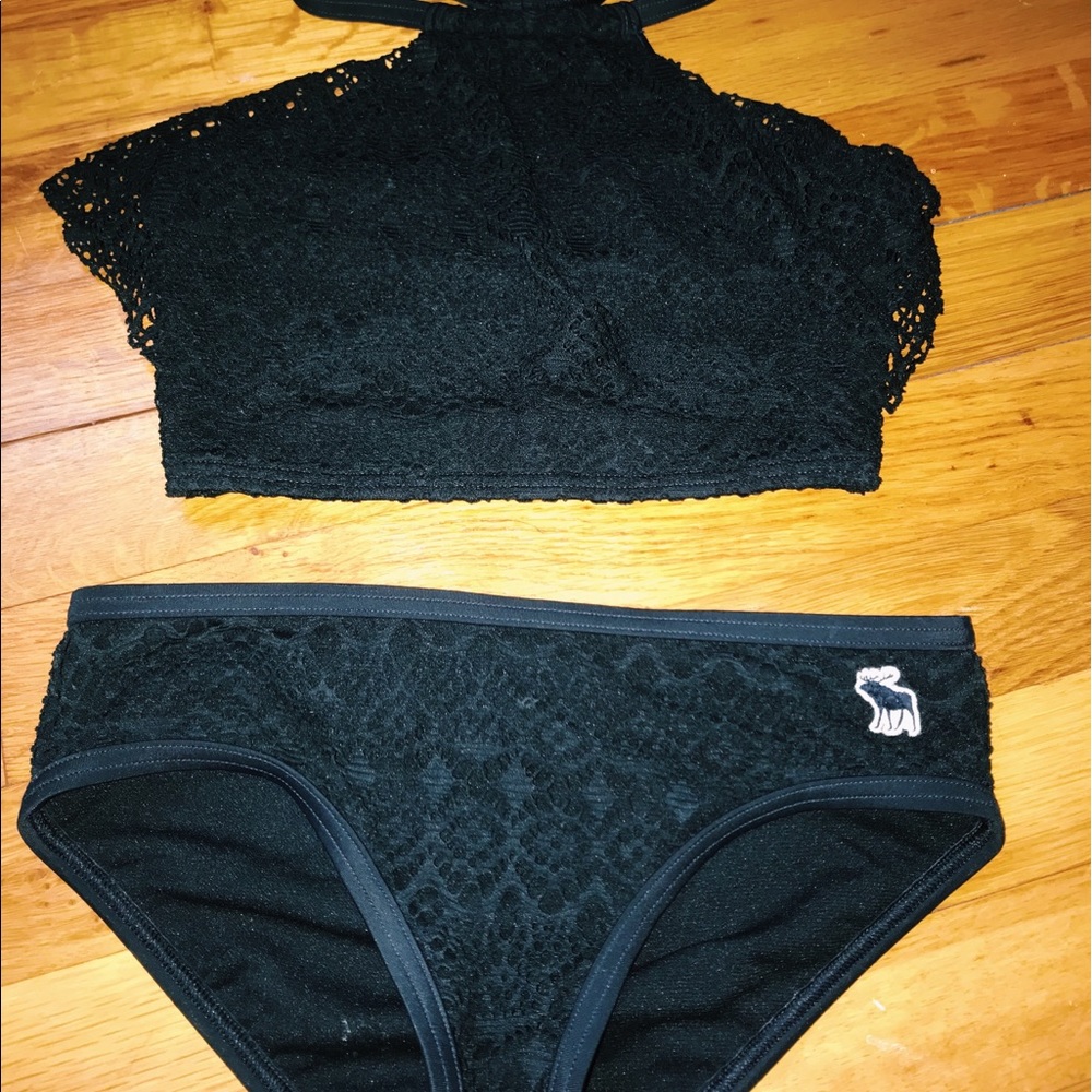 Girls Navy Lace Bikini